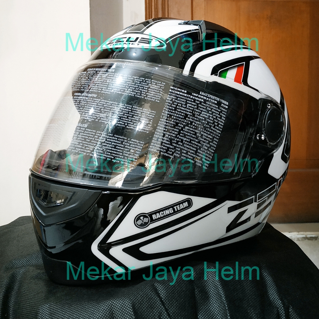 Helm ZEUS 811 ZS-811 AL3 Black - White. Full Face Helmet