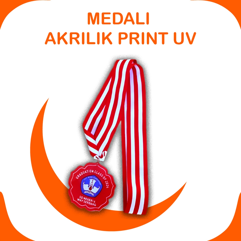 MEDALI AKRILIK PRINT UV CUSTOM 2 SISI