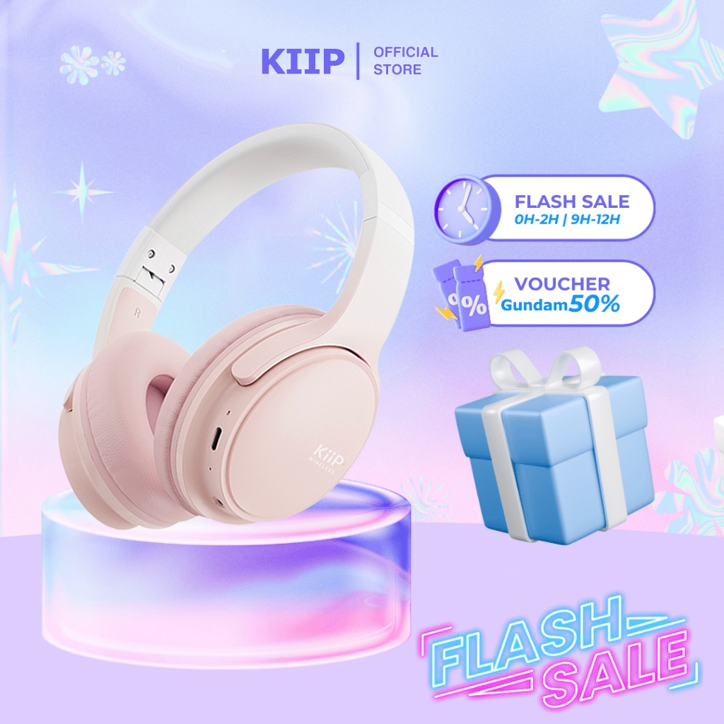 KiiP TH60 Headphone Bluetooth Wireless Headset pink headset with mic Bluetooth fashion headphone