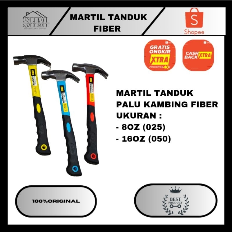 PALU KAMBING MARTIL TANDUK FIBER 8OZ 025 MARTIL KAMBING MARTIL BESI GROSIRAN MURMER