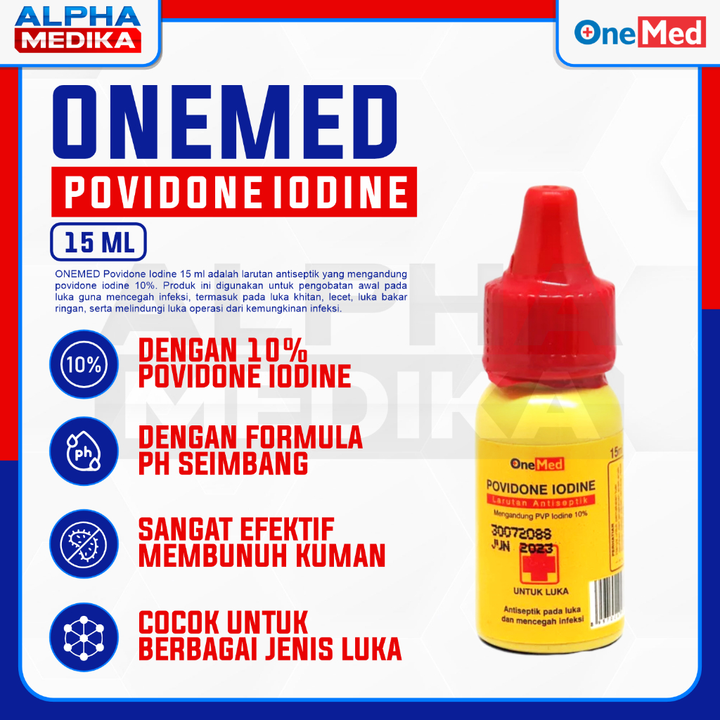 ONEMED - Povidone Iodine Onemed 15ml / Povidone Iodine 15ml / Obat Luka