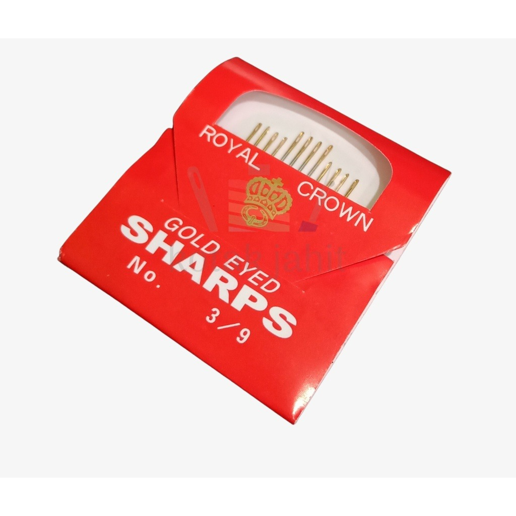 Jarum jahit tangan merk royal crown sharp/alat jahit