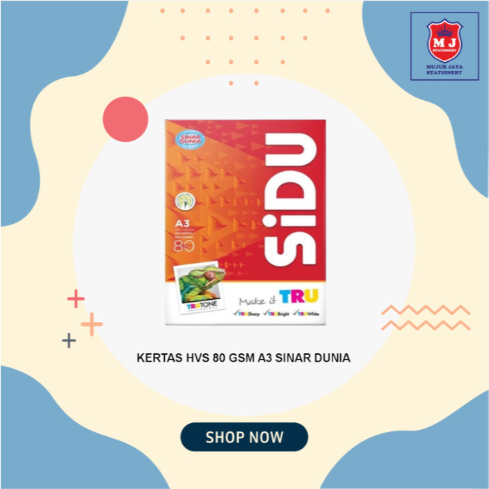

KERTAS HVS SIDU SINAR DUNIA A3 80 GSM