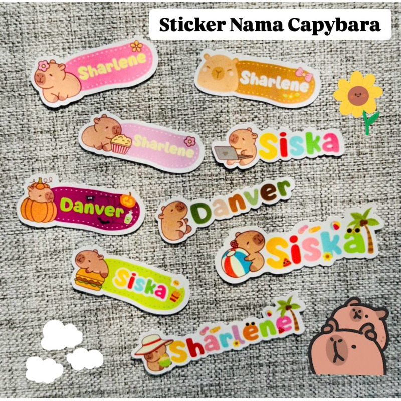 

STICKER LABEL NAMA CAPYBARA Edition Palette Custom Name