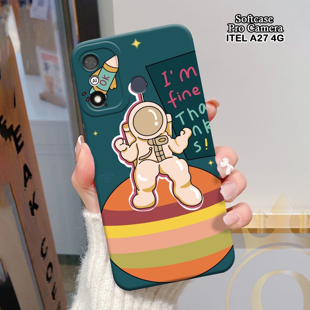 Softcase ITEL A27 4G - ORORA - Casing ITEL A27 4G  - Motif case Astronot - ITEL - Softcase ITEL A27 