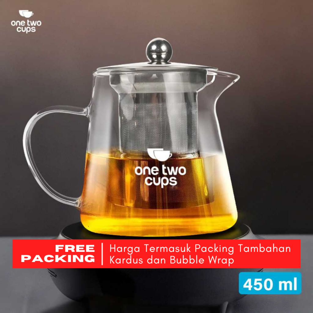 Tea pot Teko Pitcher Kaca Teko Infuser Teh Kopi Jus Chinese Tea Tahan Panas Minimalis Aesthetic - Te
