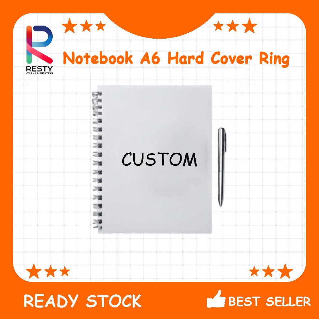 

Notebook Custom A6, Buku Catatan A6 Custom Merchandise – Hard Cover Ring Kawat 50 Halaman