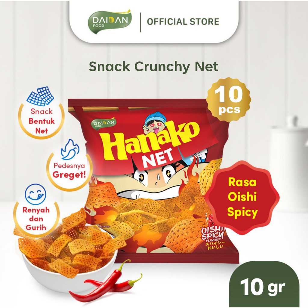 

Hanako Net Oishi Spicy Small Pack Isi 10
