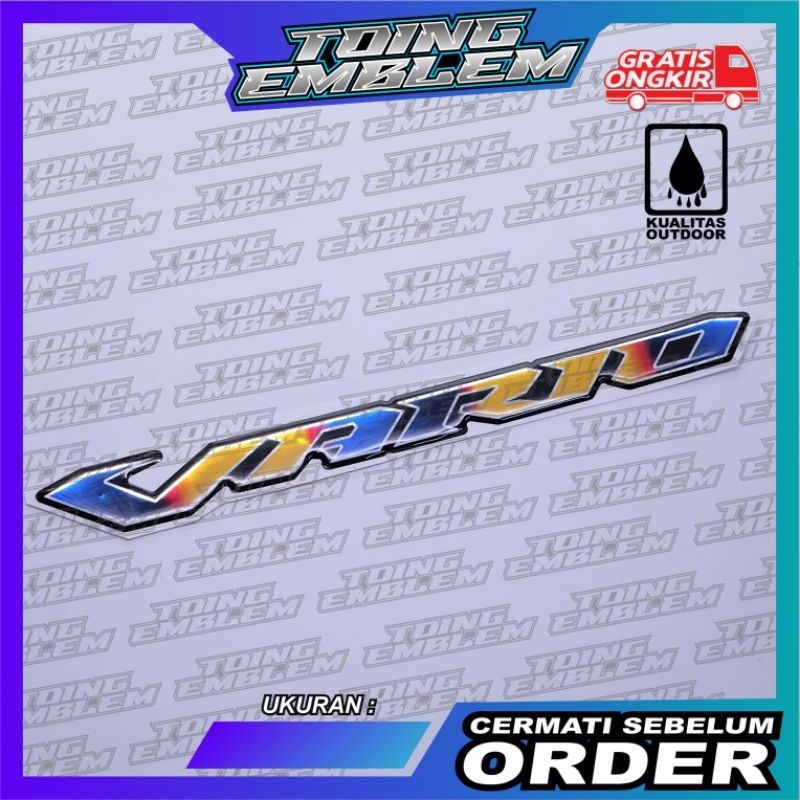 emblem timbul vario titanium, emblem honda vario titanium