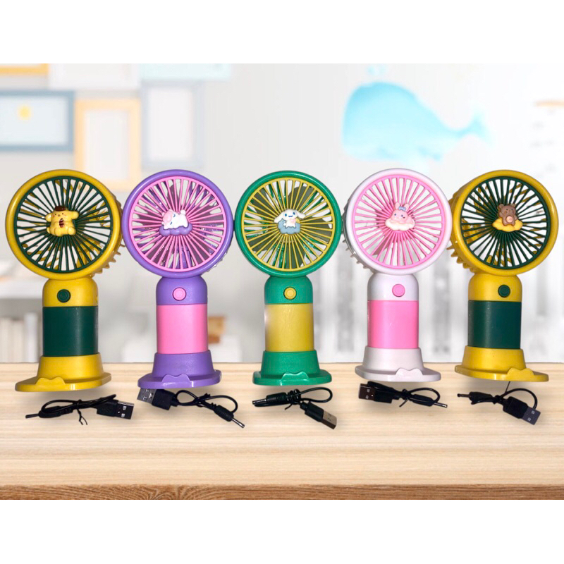 Mini Fan Charger l Kipas Angin Sanrio Mini Fan Portable USB Rechargeable/ Kipas Angin kecil Sanrio