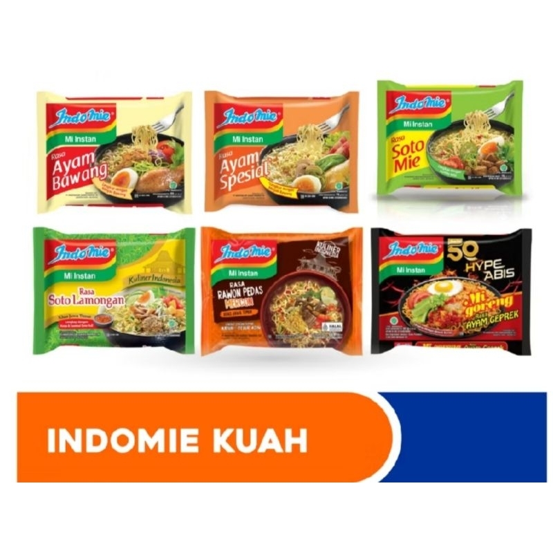 

INDOMIE KUAH PAKET 5 PCS RASA MIX (BOLEH REQUEST DI CATATAN)