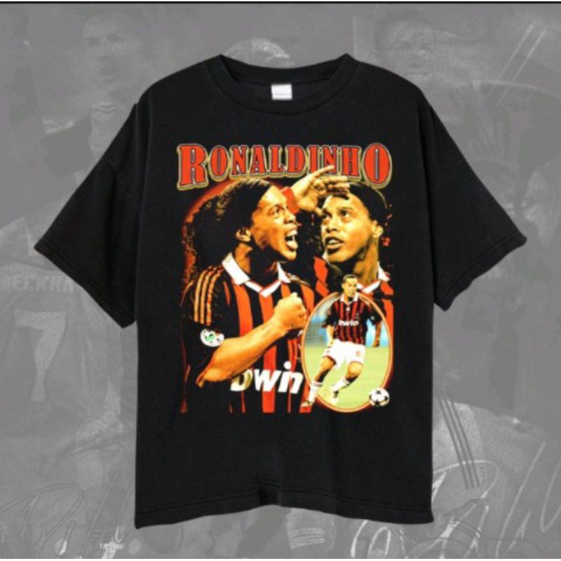 RONALDINHO T-shirt/Kaos Bola Vintage Wash Brazil Ronaldinho