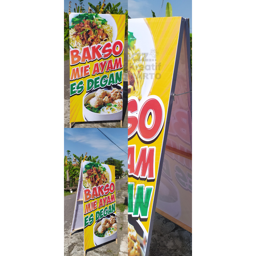 BANNER SEGITIGA | STANDING BANNER | BANNER JALAN| BANNER BERDIRI | SUDAH DAPAT 2 (HANYA BANNER)