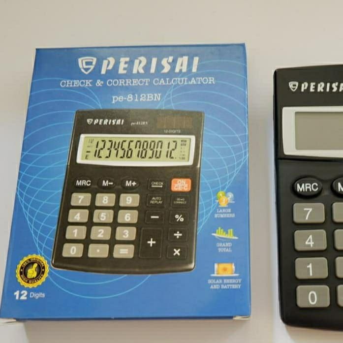 

Kalkulator Perisai PE-812BN. 12digit, check correct. praktis dan simple stationery kantor|boohar Shop|