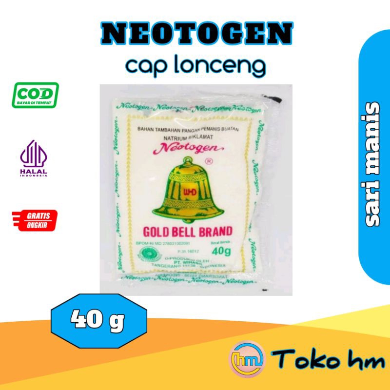 

sari manis | pemanis buatan | neotogen | cap lonceng isi 40 gr