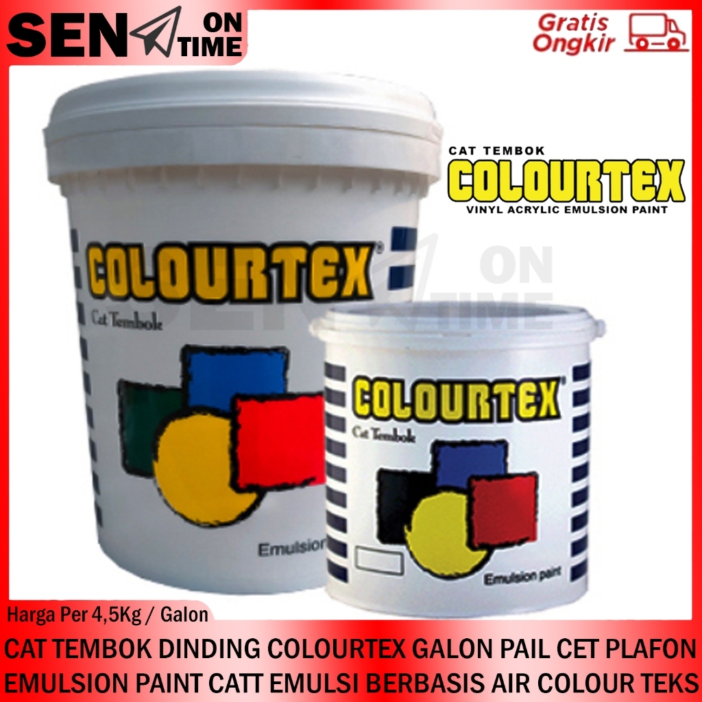 COLOURTEX CAT TEMBOK GALON 4,5KG COLORTEKS COLOURTEK INTERIOR CET DINDING 4,5 4.5 KG 4.5KG DALAM RUA