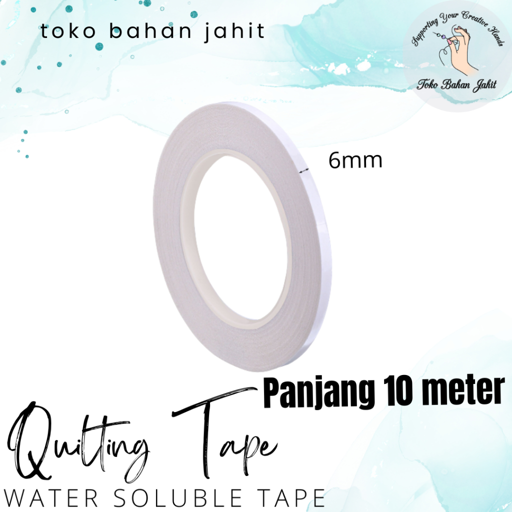 

Quilting Tape | Wash away double tape | Isolasi quilting | Lebar 6mm | Panjang 10 m