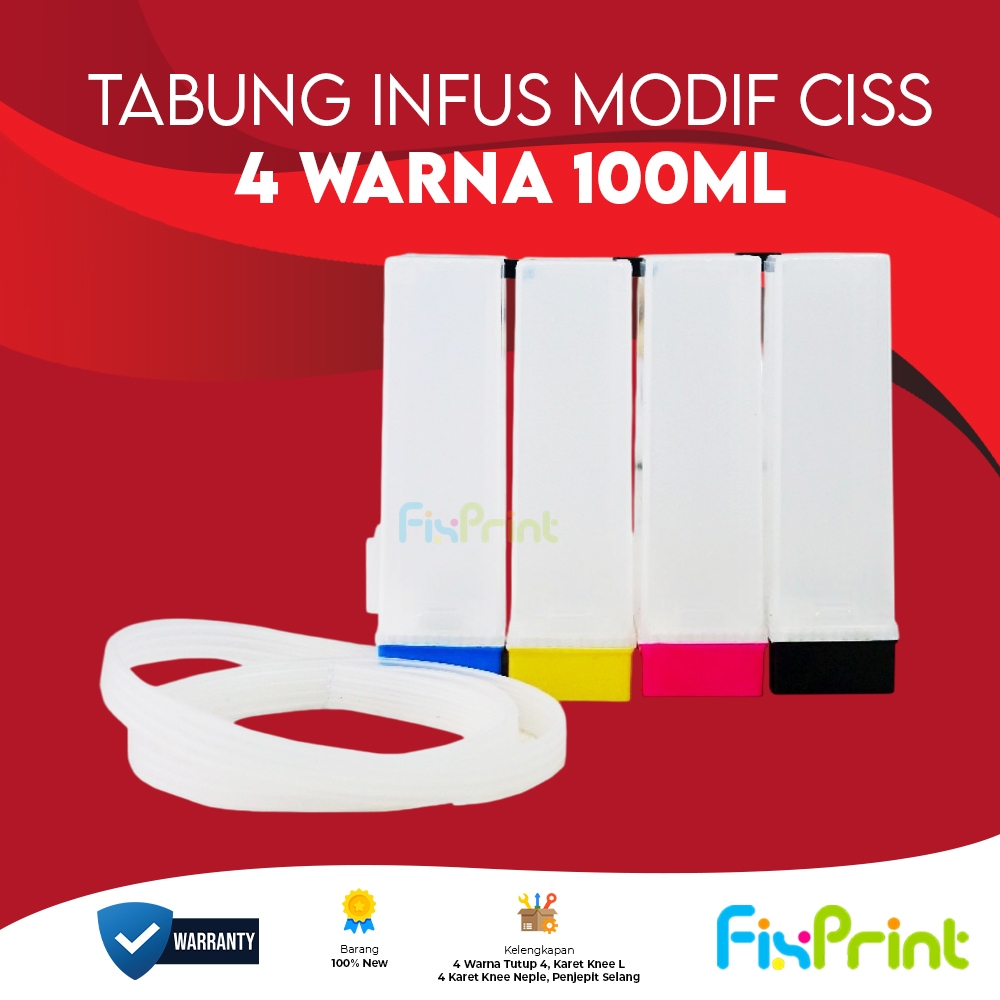 OK Tabung Infus Printer 4 Warna 100ml / Ink Tank Tabung Infus Printer Ds3