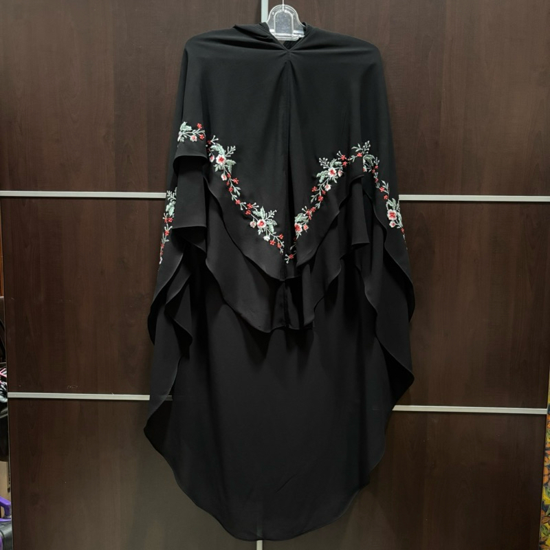 [preloved] khimar hitam no brand