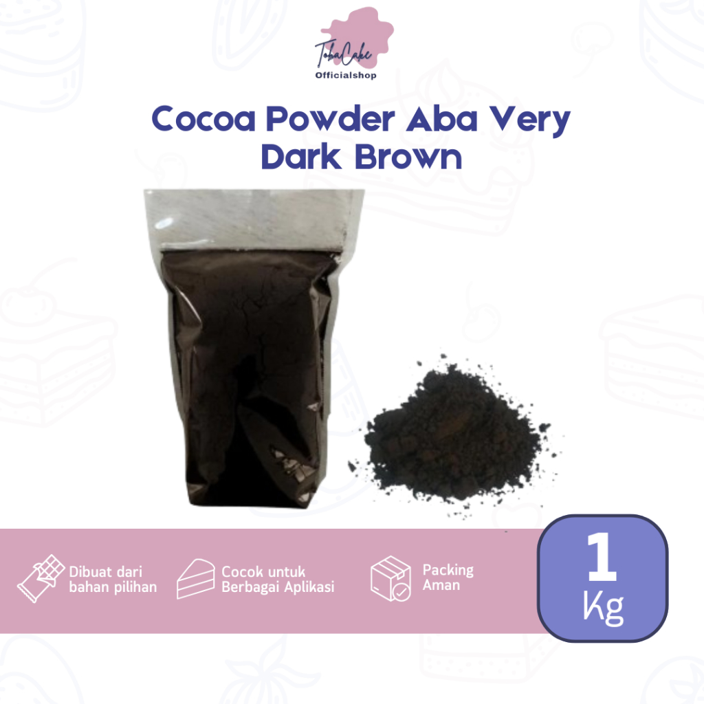 

ABA Coocoa Powder Very Dark Brown Alkalized 10-12% Cokelat Bubuk Premium 1 Kg