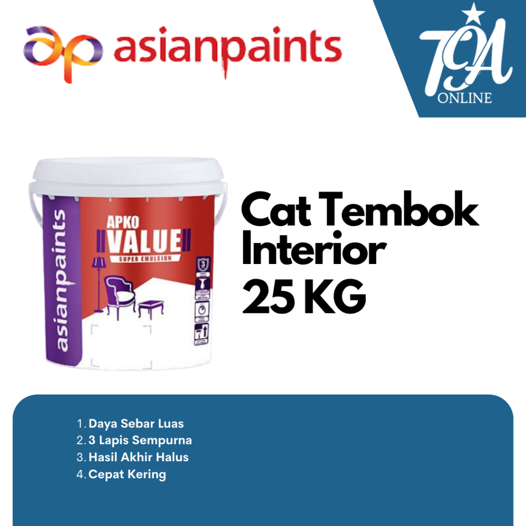 ASIANPAINTS Apko Value Super Emulsion Cat Tembok Interior 25 KG