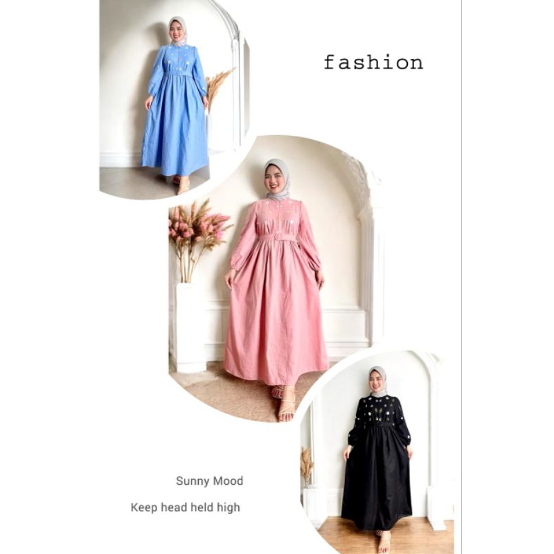 Gamis Linen Premium, gamis bordir