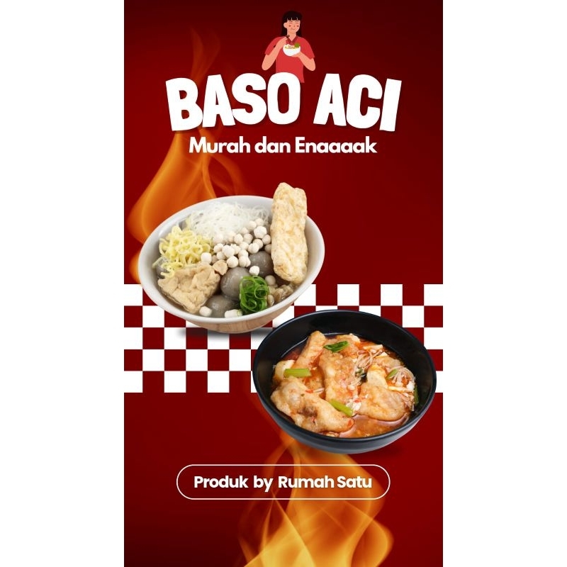 

Baso Aci isi 6 pentol plus mie + jeruk limau