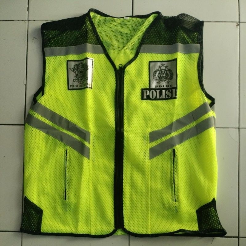 Rompi hijau jaring/rompi polisi hitam/jas hujan jatah