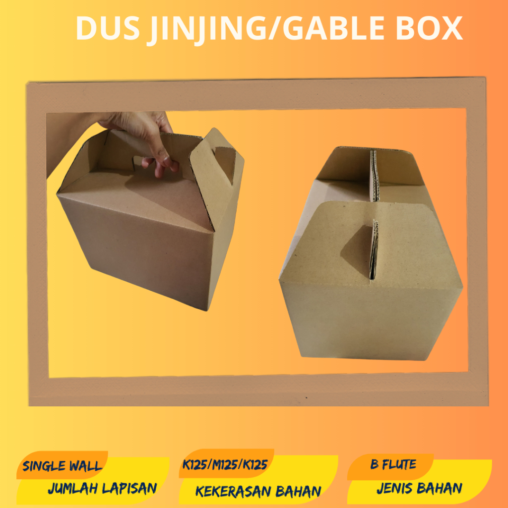 

Kardus Jinjing | Gable Box Packing Polos Ukuran 27x11x16,5 cm