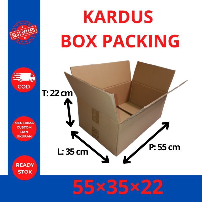 

kardus box packing, ukuran 55×35×22