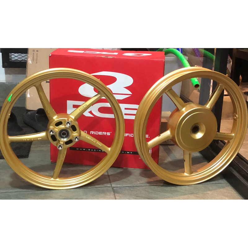 VELG RCB MIO SPORT / SOUL NOUVO SP522 PALANG 5 GOLD FRONT : 160 14 REAR : 185 14 YAMAHA EGO ORIGINAL