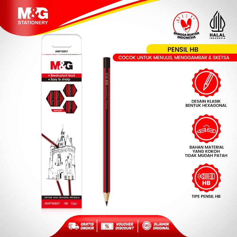

M&G Pensil HB Bentuk Hexagonal Desain Klasik Nyaman Untuk Menulis Tidak Mudah Patah Bahan Kokoh Pencil Hexagonal HB-Economical Price