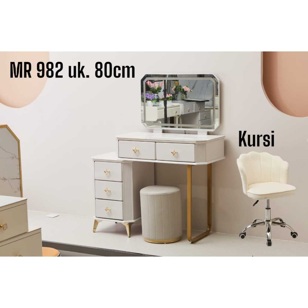 Meja Rias Minimalis Kaca Vanity mewah Table Top Granite
