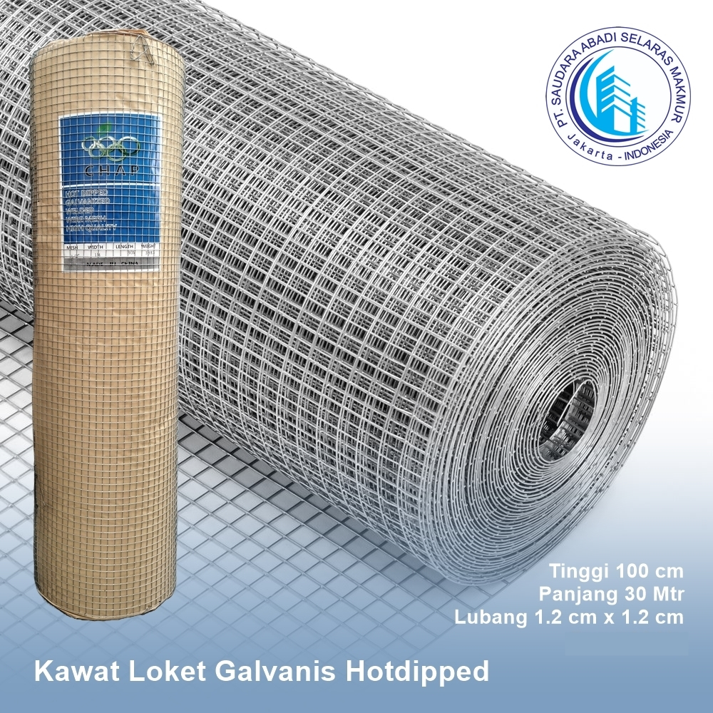 Kawat Loket Patri 1 Inch Lubang 25x25 | Tebal Kawat 1.4mm | 1Meter x 30Meter