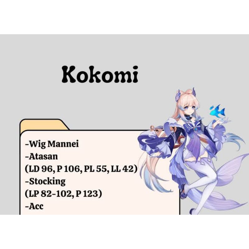 kokomi fullset Costume cosplay