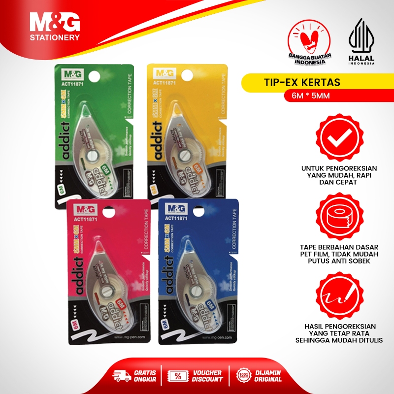 

M&G Correction Tape Pita Koreksi Tip-ex Kertas Addict 6M * 5mm
