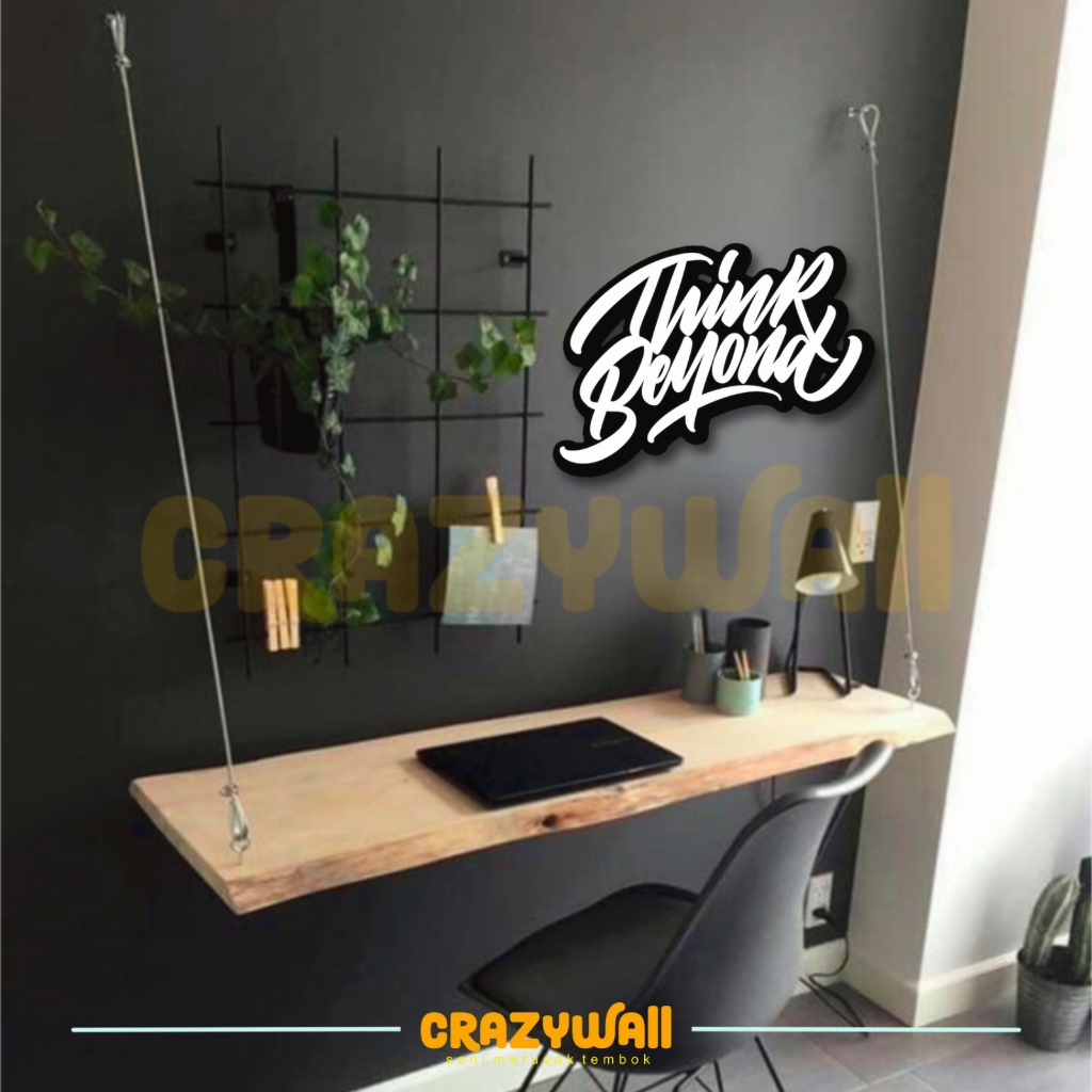 Hiasan dinding lettering “THINK BEYOND“ wall decor aesthetic kamar cewek kamar cowok