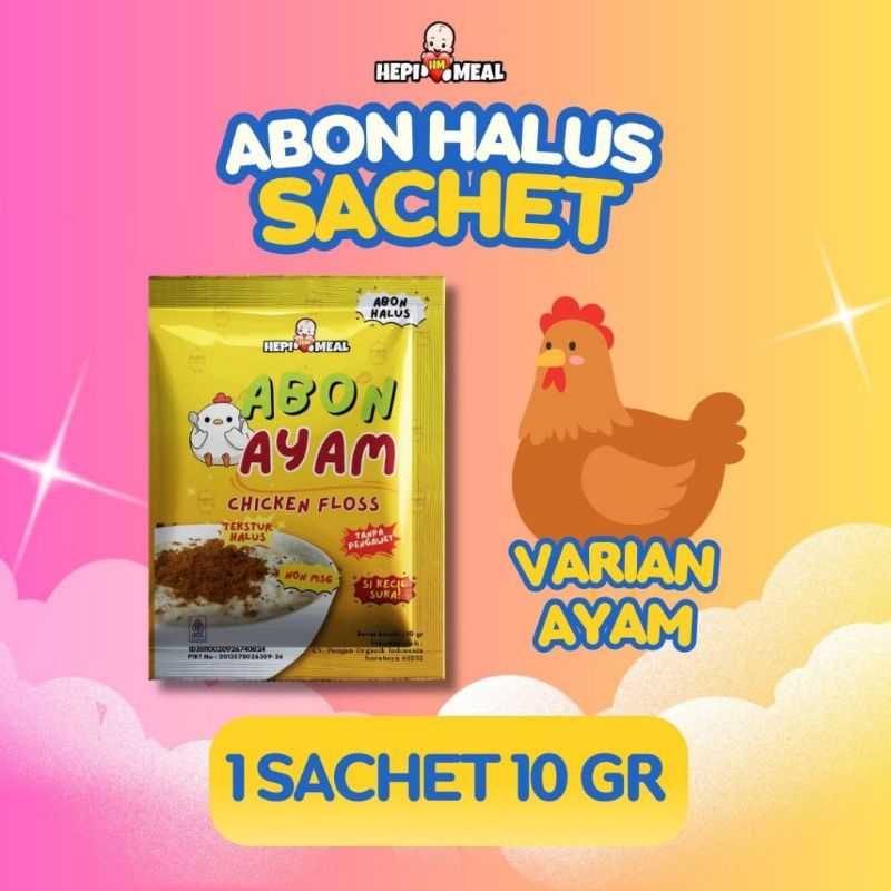

1 Sachet Abon Ayam 10 gr Halus Cocok untuk MPASI 6+ Bulan