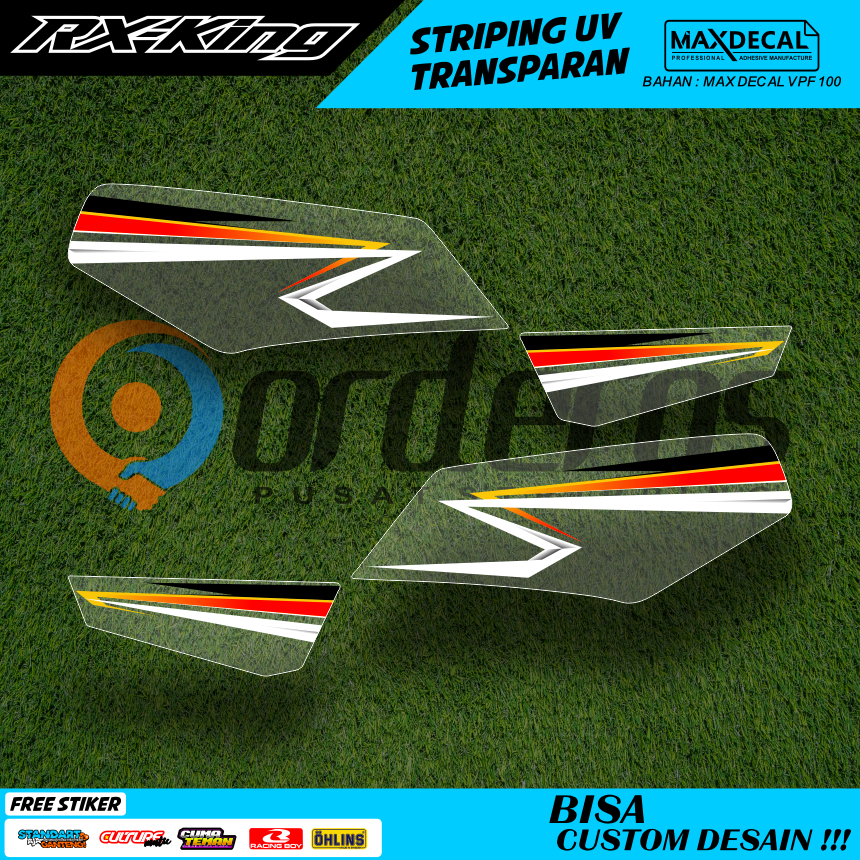 STIKER MOTOR RX KING LIS STRIPING TRANSPARAN  DESAIN UNIK SIMPLE MINIMALIS FREE REQUEST WARNA/TULISA
