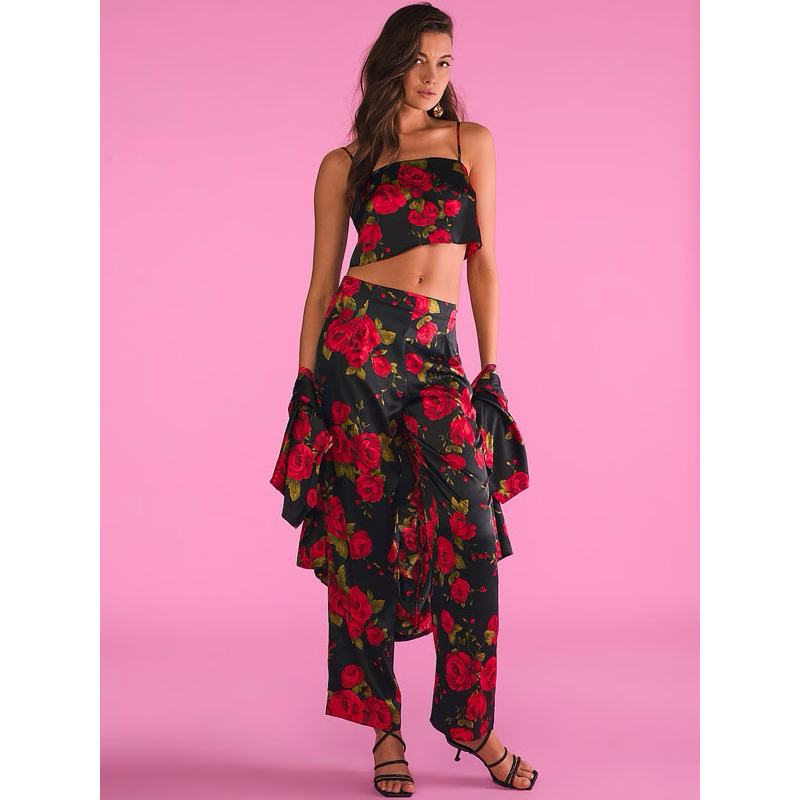 VICTORIA'S SECRET Satin Top Crop Pajama Set