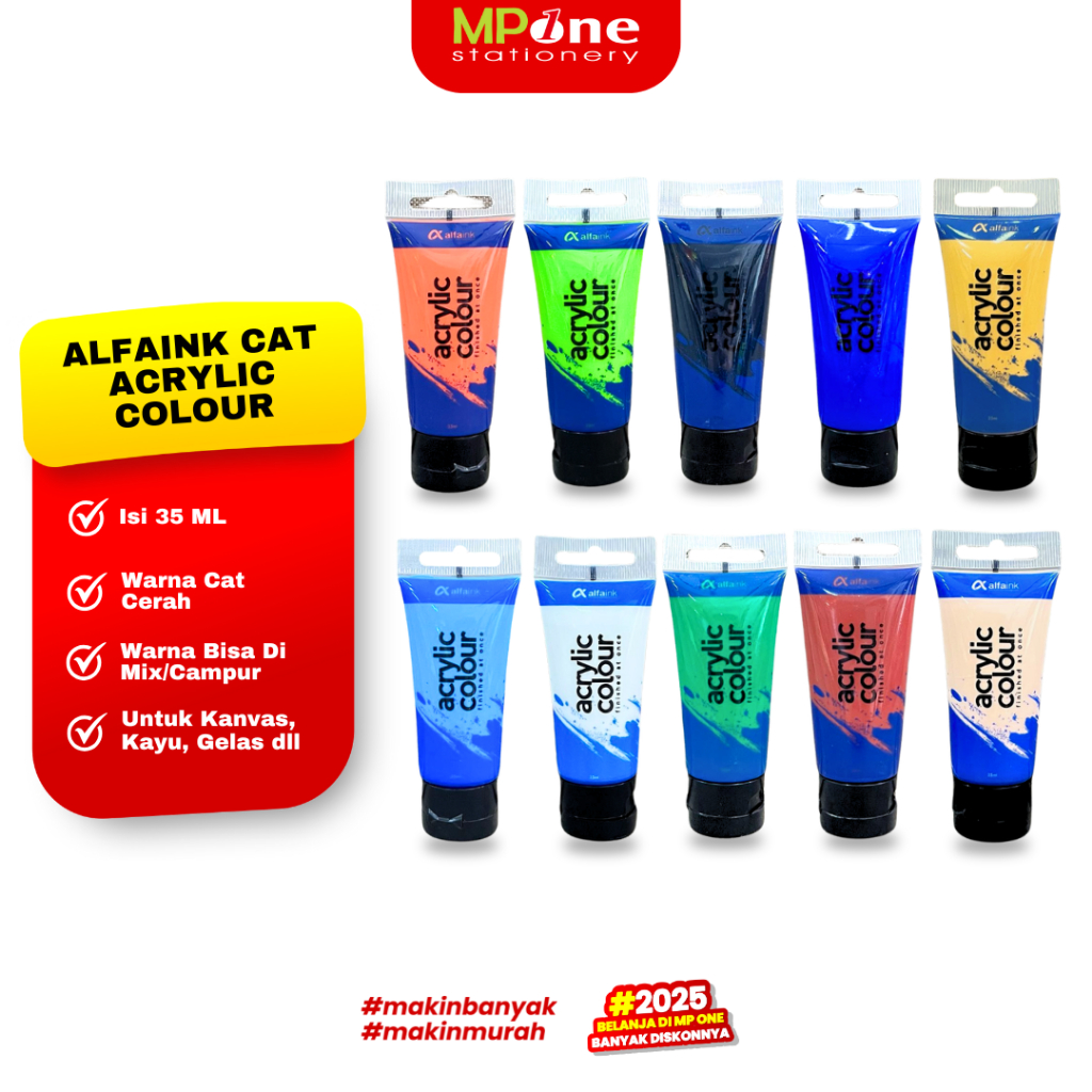 

(1 PCS) Alfaink Cat Acrylic Colour 35ml / Cat Akrilik Cat Lukis Warna Warni Isi 35ml ALFAINK