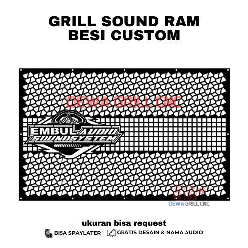 Grill Sound System Tutup Ram Sound Audio Plat Besi Pelindung Audio