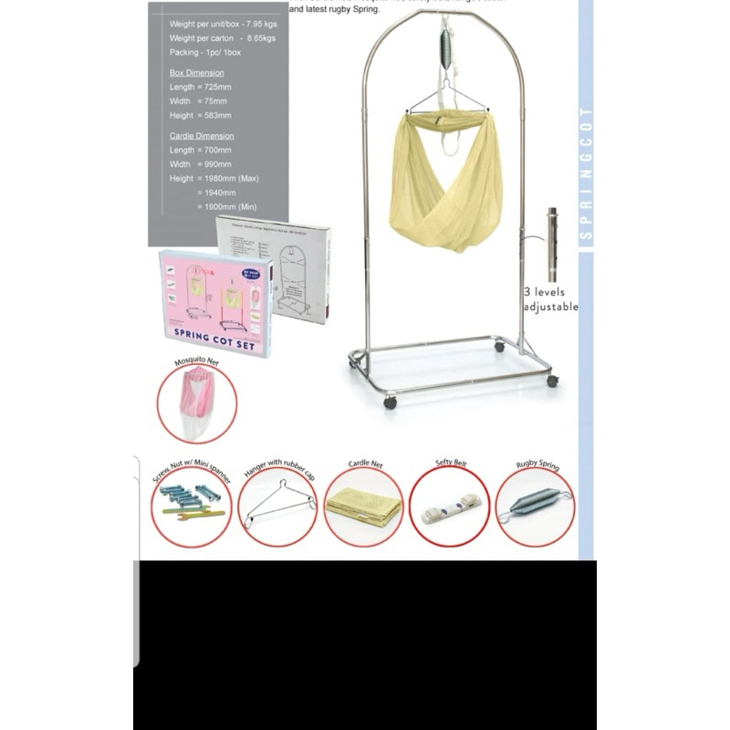 Makassar - Tiang Ayun Bayi Stainless MD MY DEAR Komplit Standard Lengkap Full Set Kain Kelambu Ayuna