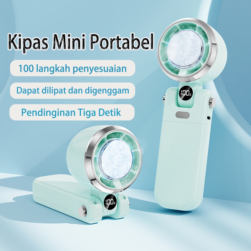 【COD】Kipas angin portabel yang dapat diisi ulang, kipas angin mini, angin kencang, kipas angin deskt