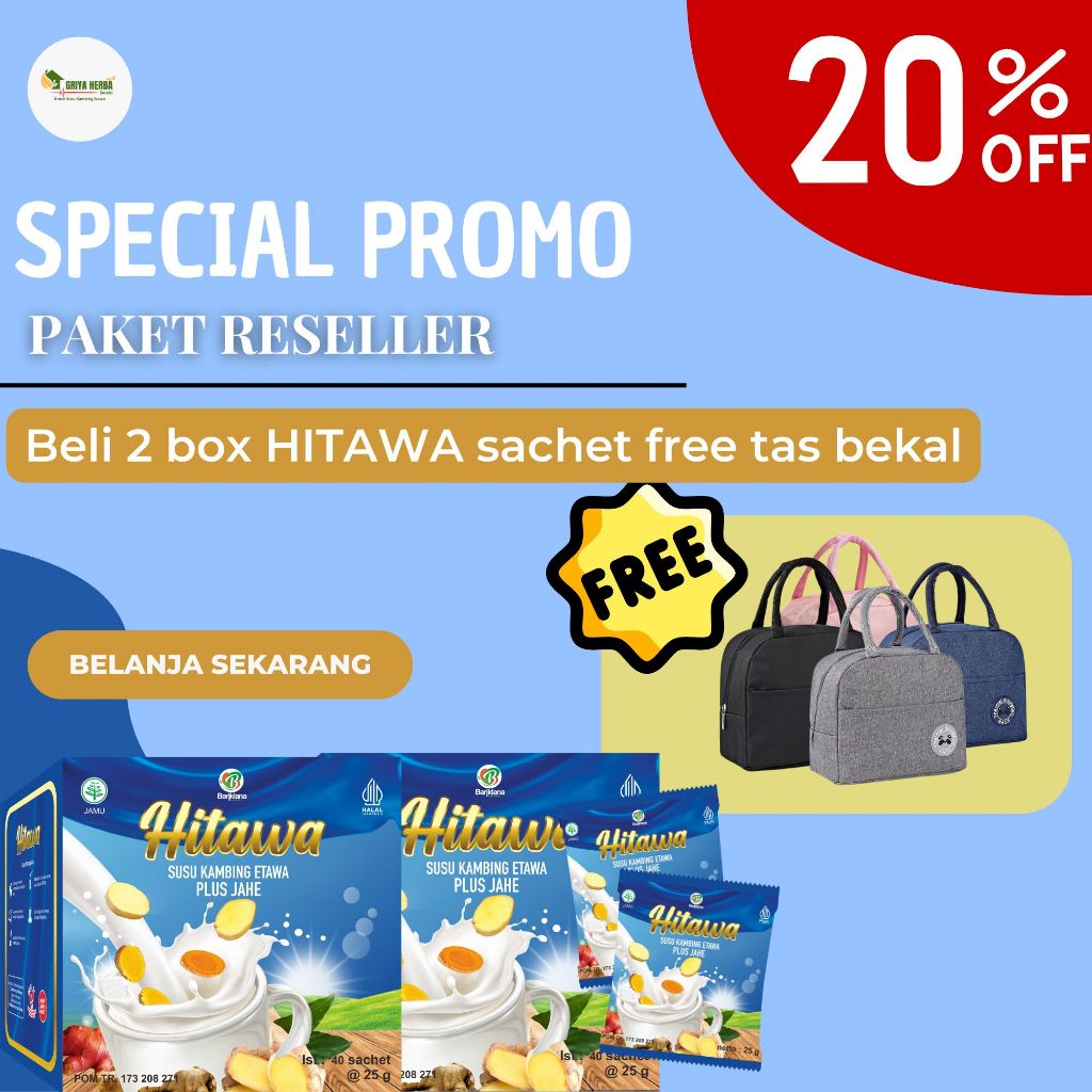 

HITAWA spesial promo beli 2 box hitawa sachet free tas bekal anak