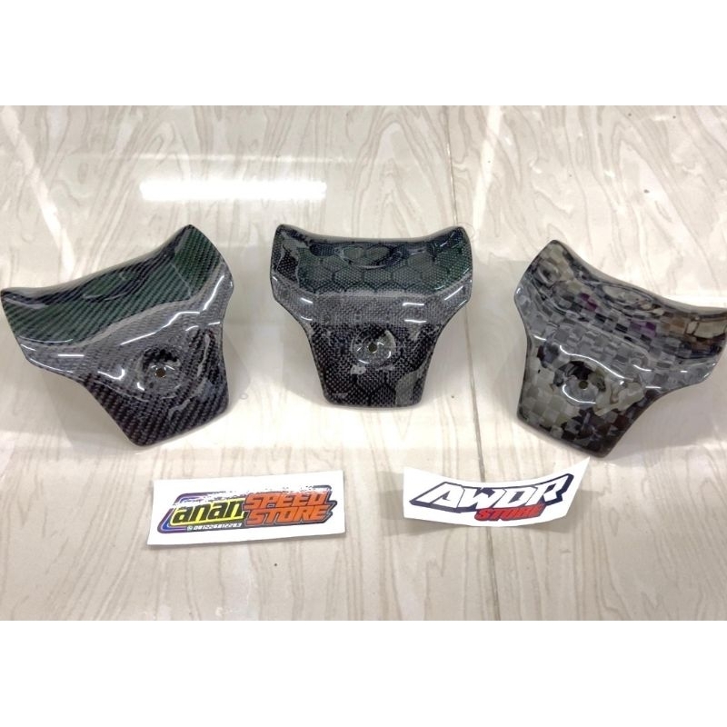 Emblem Batok Kepala NMAX NEO TURBO Karbon Kevlar SPREADTOW FORGED TWILL HEXAGONAL MOTIF LENGKAP ORIG