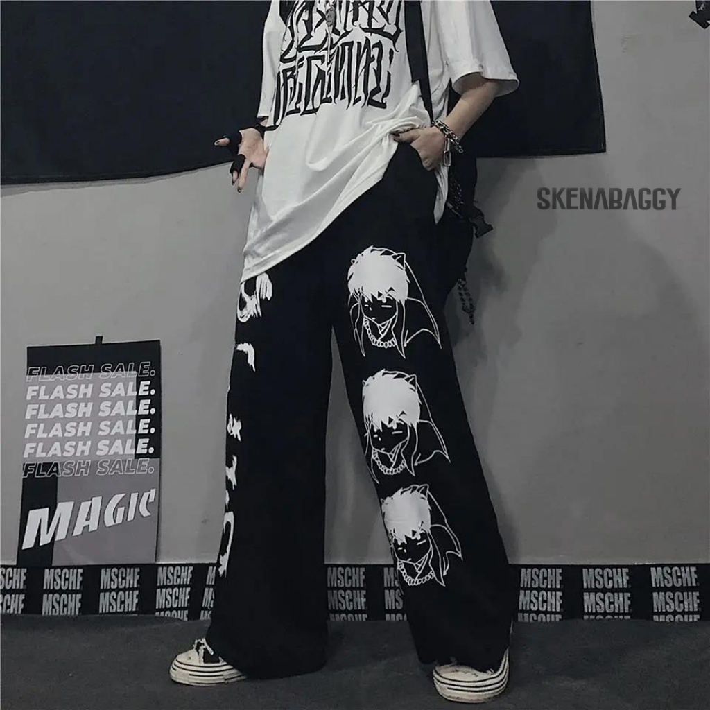 SKENA BAGGY - Celana Skena Pria Baggy Pants Premium Motif Simple Skena Outfit