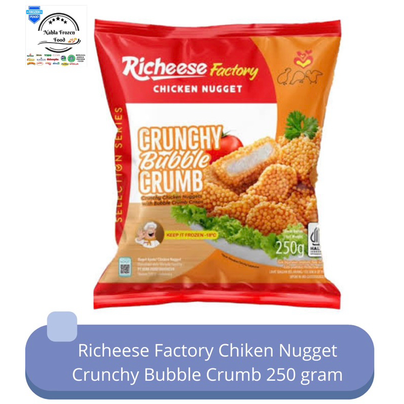 

Richeese Factory Chiken Nugget Crunchy Bubble Crumb 250gram