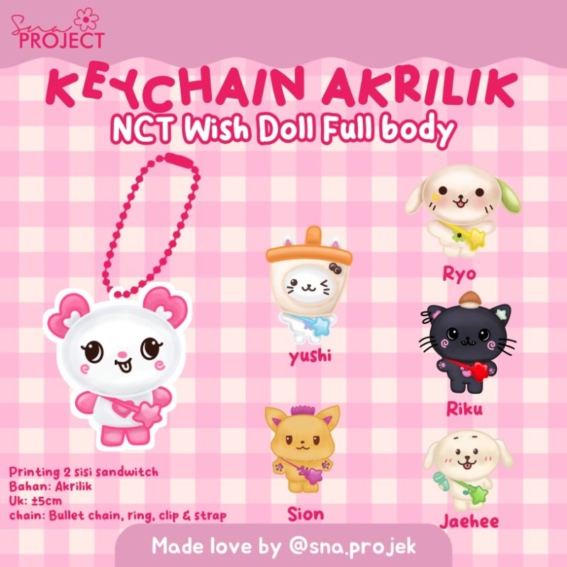 KEYCHAIN AKRILIK NCT WISH DOLL FULL BODY