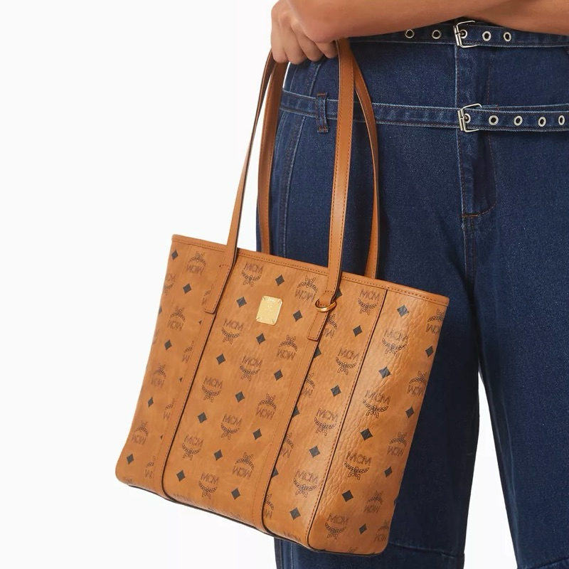 MCM Small Toni Top Zip Shopper Tote Bag in Visetos